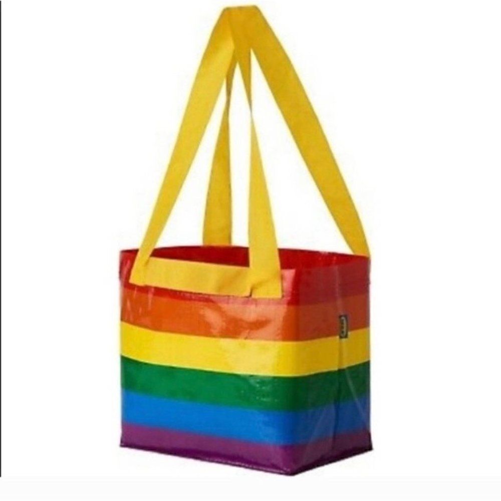 Ikea Rainbow Plastic Tote Bundle of 2 Large and Small Durable Waterproof New - Picture 4 of 9